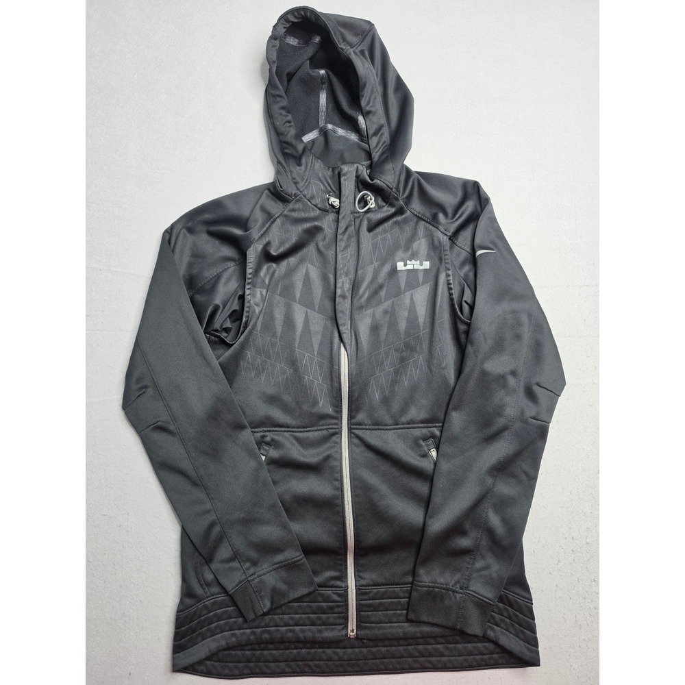 Nike Lebron James Therma-Fit Hoodie Mens Small Black Raglan Sleeve  Zip Casual